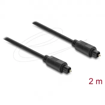 Delock TOSLINK optinis garso laidas, vyras į vyrą, 4 mm, 2 m, juodas