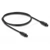 Delock TOSLINK optinis audio kabelis, Plug to Plug, 4 mm skersmens, 1 m, juodas