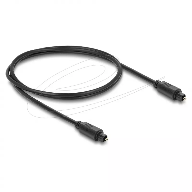 Delock TOSLINK optinis audio kabelis, Plug to Plug, 4 mm skersmens, 1 m, juodas