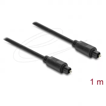Delock TOSLINK optinis audio kabelis, Plug to Plug, 4 mm skersmens, 1 m, juodas