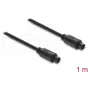 Delock TOSLINK optinis audio kabelis, Plug to Plug, 4 mm skersmens, 1 m, juodas