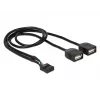 Delock USB 2.0 pinų antgalio į 2 x Type-A lizdų adapterio kabelis 40 cm 83823