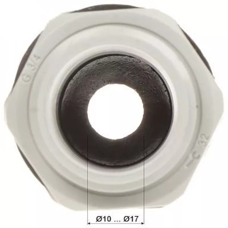 DELTA izoliuota kabelio įvado mova G3/4 IP68 13-18 mm pilka PA6