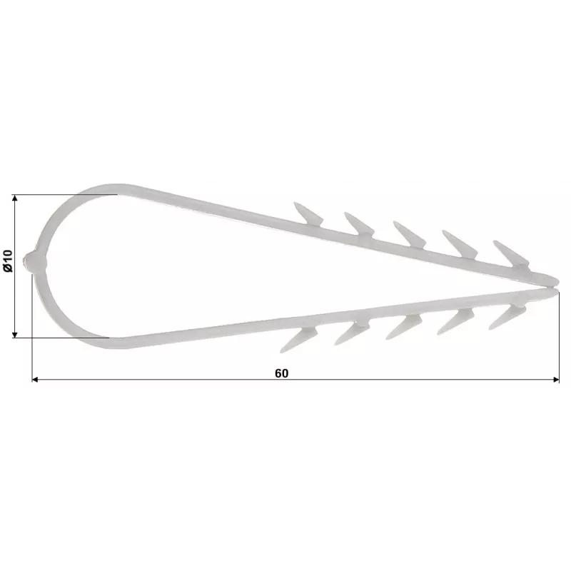 DELTA Masonry Round Cable Clip 6-10 mm 50 vnt. balta