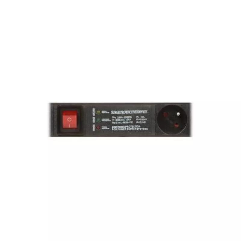 DELTA PD-6/R-SPD-3L 6 lizdų apsauginis ilgintuvas su įtampos šuolių apsauga, 1,5 m laidas, 2300 W, juodas