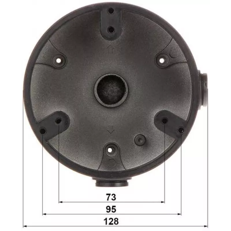 DELTA STG-PFA137 juodas stulpo laikiklis Dahua kupolinėms kameroms (80–150 mm stulpams, aliuminis)