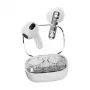 DELTACO Streetz T150 True Wireless Stereo ausinės, permatomos baltos