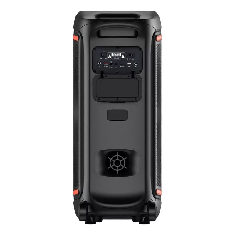 Denver BPS-470 Bluetooth Party Speaker su Karaoke, 2000W PMPO, 20W RMS, LED šviesos, FM radijas, TWS, Mikrofonas įtrauktas, Juoda