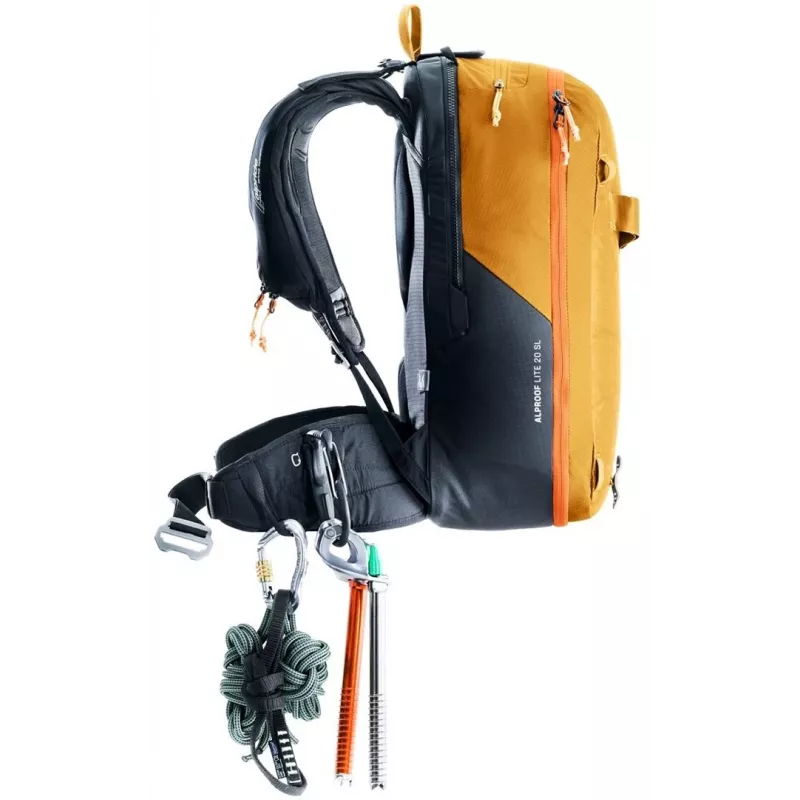 Deuter Alproof Lite 20 SL 20 l lavinos oro pagalvės kuprinė su Wash Center I kosmetinės krepšiu - Cinamonas/Juoda ir Razinų/Kaspijos