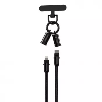 Devia 2-in-1 USB-C to Lightning Cable Lanyard 1,2m 27W Black