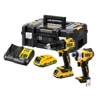 DEWALT 18V kombinuotas rinkinys DCK2060L2T (DCD778 plaktukinis gręžtuvas + DCF787 smūginis suktuvas) 2x 3.0Ah Li-Ion akumuliatoriai, įkroviklis, TSTAK II dėklas
