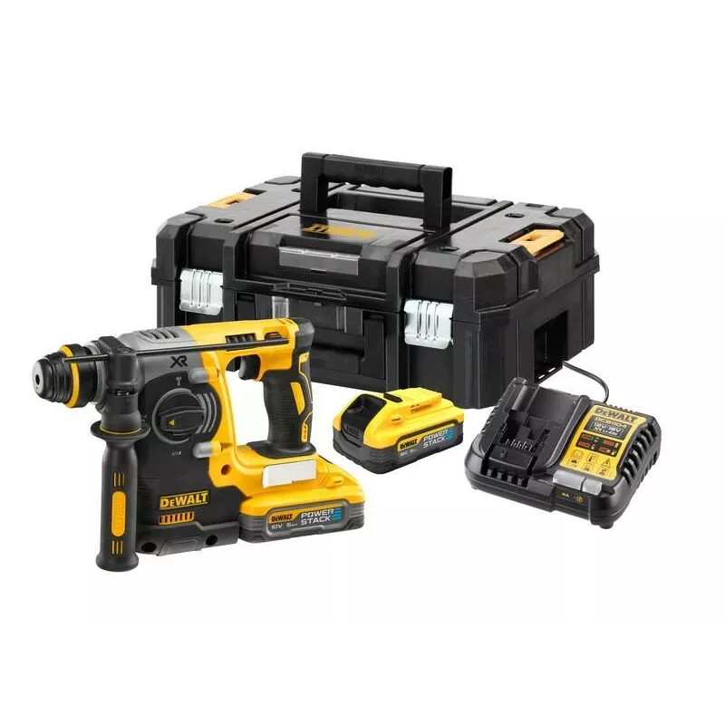DEWALT DCH273H2T-QW 18V XR bešepetėlis SDS-Plus rotorinis plaktukas su 2x 5.0Ah baterijomis, įkrovikliu ir TSTAK dėže