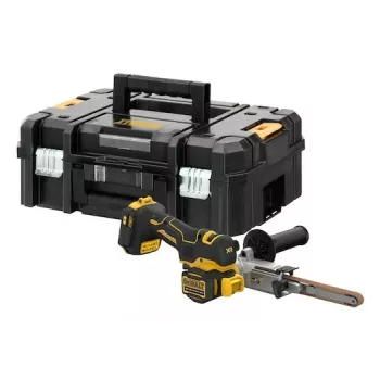 DEWALT DCM200NT-XJ 18V XR beltinis šlifuoklis, 75x457 mm, bešepetėlis variklis, kintamas greitis, juoda/geltona