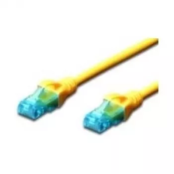 DIGITUS Cat 5e UTP tinklo pataisos kabelis RJ-45 Male to Male, 25 cm, geltonas DK-1512-0025/Y