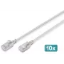 DIGITUS DK-1632-A-030S-10 CAT 6A F/FTP plonas komutacinis kabelis (10 vnt.), 3 m, RJ45, 10 Gbit/s, LSZH, varinis, pilkas