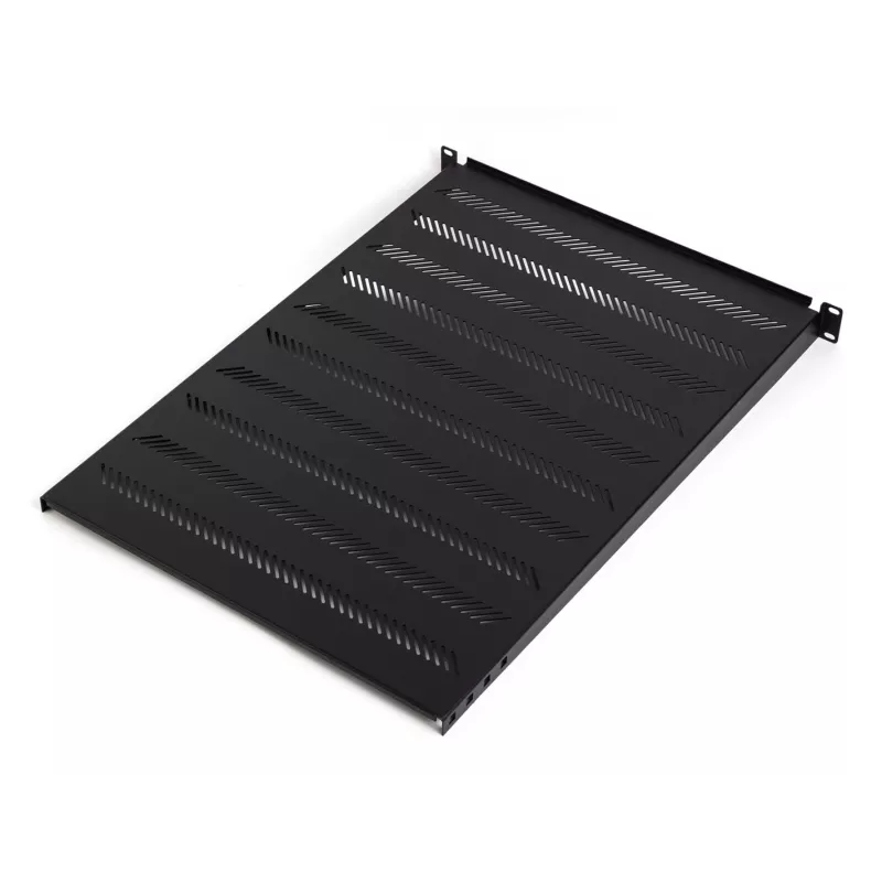 DIGITUS TN-19-550-1U-BK 19 inch Fiksuota stelažo lentyna, 1U, 550 mm gylio, 25 kg apkrova, juoda