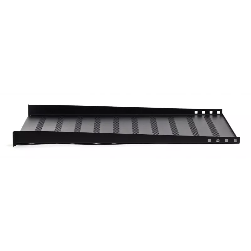 DIGITUS TN-19-550-1U-BK 19 inch Fiksuota stelažo lentyna, 1U, 550 mm gylio, 25 kg apkrova, juoda