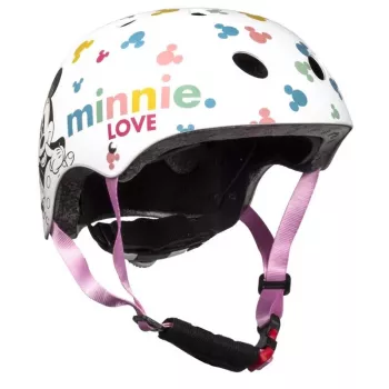Disney Minnie Mouse vaikiškas sportinis šalmas 3–6 m., rožinis/raudonas, CE EN 1078, reguliuojamas, 6 ventiliacijos angos