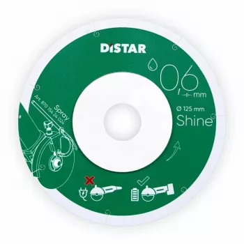 DISTAR SHINE Diamond Blade 125 x 0.6 x 22,23mm Continuous Rim for Ceramic and Porcelain Tiles