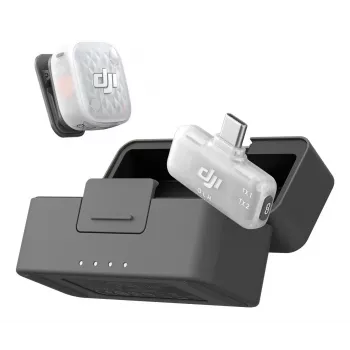 DJI Mic Mini 2S belaidė mikrofonų sistema (1 siųstuvas + 1 mobilus imtuvas + įkrovimo dėklas)