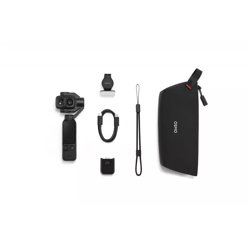 DJI Osmo Pocket 4P Standard Combo – 1 colio CMOS, 4K 120 kadr./s, 3 ašių gimbal, 2 colių pasukamas jutiklinis ekranas, 37 MP nuotraukos, 240 kadr./s sulėtintas vaizdas, Wi-Fi/Bluetooth, 160 min baterija