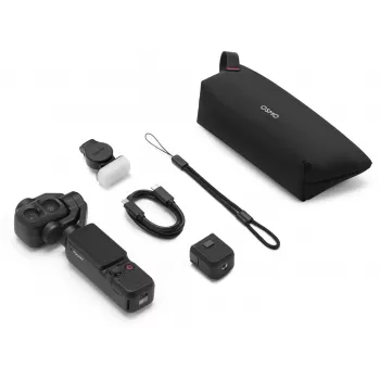 DJI Osmo Pocket 4P Standard Combo – 1 colio CMOS, 4K 120 kadr./s, 3 ašių gimbal, 2 colių pasukamas jutiklinis ekranas, 37 MP nuotraukos, 240 kadr./s sulėtintas vaizdas, Wi-Fi/Bluetooth, 160 min baterija