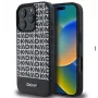 DKNY Apple iPhone 16 Pro Max PU odinis dėklas su raštu ir apatine juosta, MagSafe, juodos spalvos