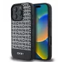DKNY Apple iPhone 16 Pro PU odos dėklas su pasikartojančiu raštu ir apatine juostele, MagSafe, juodos spalvos
