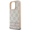 DKNY Checkered Pattern & Printed Stripes iPhone 16 Pro dėklas - rožinis