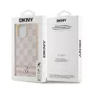 DKNY Leather Checkered Mono Pattern & Printed Stripes dėklas, skirtas iPhone 14 Pro Max - rožinis