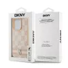 DKNY Leather Checkered Mono Pattern & Printed Stripes dėklas, skirtas iPhone 15 Pro Max - rožinis