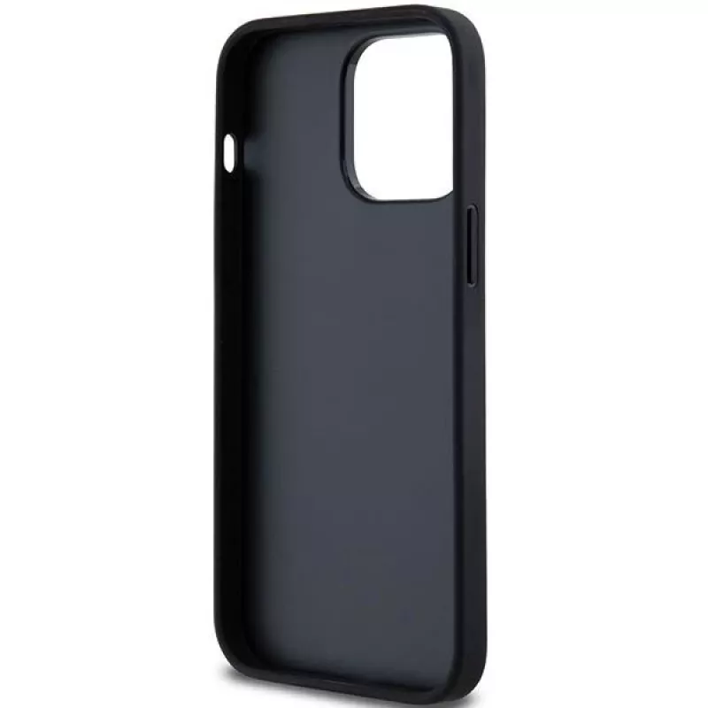 DKNY Leather Mono Stripe & Metal Logo dėklas, skirtas iPhone 14 Pro Max - juodas