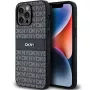 DKNY Leather Mono Stripe & Metal Logo dėklas, skirtas iPhone 14 Pro Max - juodas