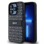 DKNY Leather Mono Stripe & Metal Logo dėklas, skirtas iPhone 15 Pro - juodas