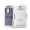 DKNY Leather Mono Stripe ir metalinis logotipas dėklas, skirtas iPhone 15 Pro - mėlynas