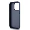 DKNY Leather Mono Stripe ir metalinis logotipas dėklas, skirtas iPhone 15 Pro - mėlynas