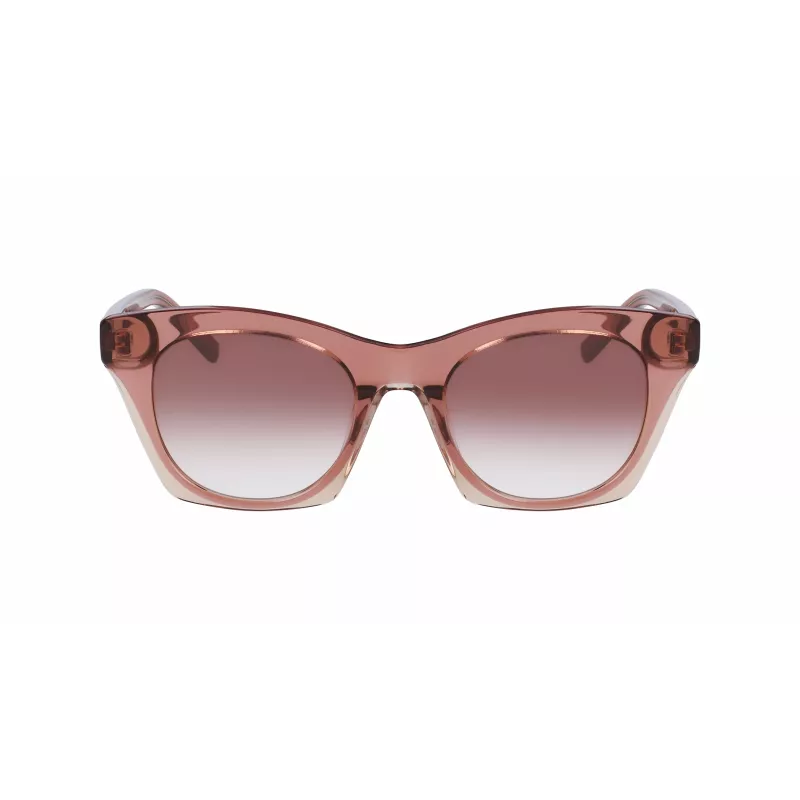 DKNY moteriški akiniai nuo saulės DK541S-265 rudi Havana kvadratinis acetatinis rėmas su rudais gradientiniais polikarbonatiniais lęšiais 51/21/140 mm