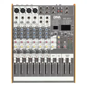 DNA PROFESSIONAL DNA ME-8FX Audio Mixer, 8 Channels, USB, Bluetooth