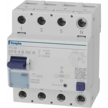 DOEPKE DFS4 040-4/0,03-B SK B tipo liekamosios srovės apsauginis įtaisas 4 polių 40A 30mA 230/400V AC 9134988