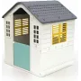 Dolu Playhouse White/Blue/Yellow – tvirtas vidaus ir lauko vaikų žaidimų namelis su atidaromomis durimis, 2 langais, UV apsauga, lengvas surinkimas be įrankių, nuo 2 metų 8690089033116