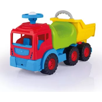 DOLU Ride-On Dumper Truck with Tipping Bucket Red Green (7017)
