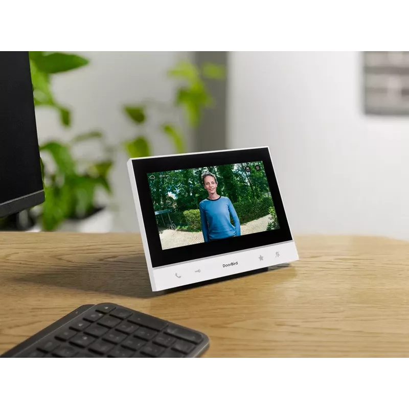 DoorBird A1103 IP vaizdo vidaus stotelė su 7 colių IPS jutikliniu ekranu, balta/juoda