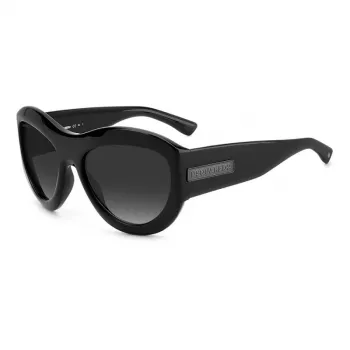 DSQUARED2 D2-0072-S-807 vyriški akiniai nuo saulės – juodas acetato rėmas, pilki CR-39 lęšiai (59/19/135)