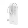 Dudao K11 10000mAh Powerbank su įmontuotais kabeliais Baltas