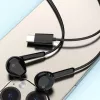 DUDAO X3C 1,2 m laidiniai USB-C ausinių įdėklai - juoda