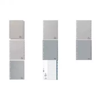 DURABLE A4 sunumeruoti skyrikliai 1-31, 31 dalių, reljefiniai įvairiaspalviai skirtukai, pilki polipropileno, universalus perforavimas 675627