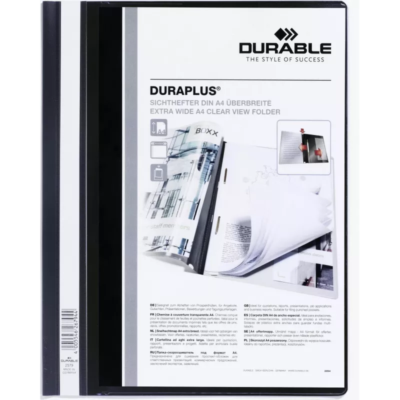 DURABLE DURAPLUS A4+ permatoma PP pristatymo aplankas, 25 vnt. 257901