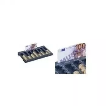 DURABLE EUROBOARD L euro monetų ir banknotų skaičiavimo lenta su monetų svarstyklėmis – šviesiai pilka 178058