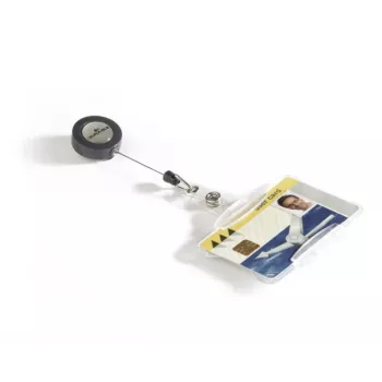 DURABLE ID kortelės laikiklis su ištraukiamu ritiniu 1 kortelei, 10 vnt. 801119