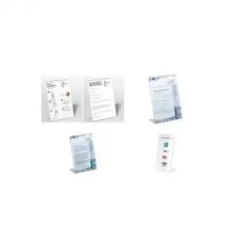 DURABLE L formos A4 portretinis stovas, permatomas akrilas, 2 vnt. 859619